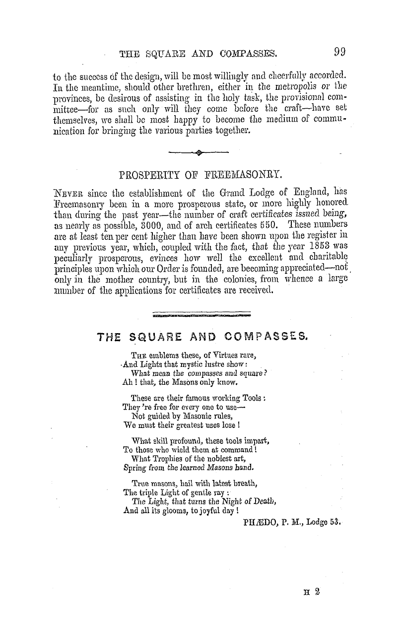 The Masonic Mirror: 1855-01-01 - The Square And Compasses.