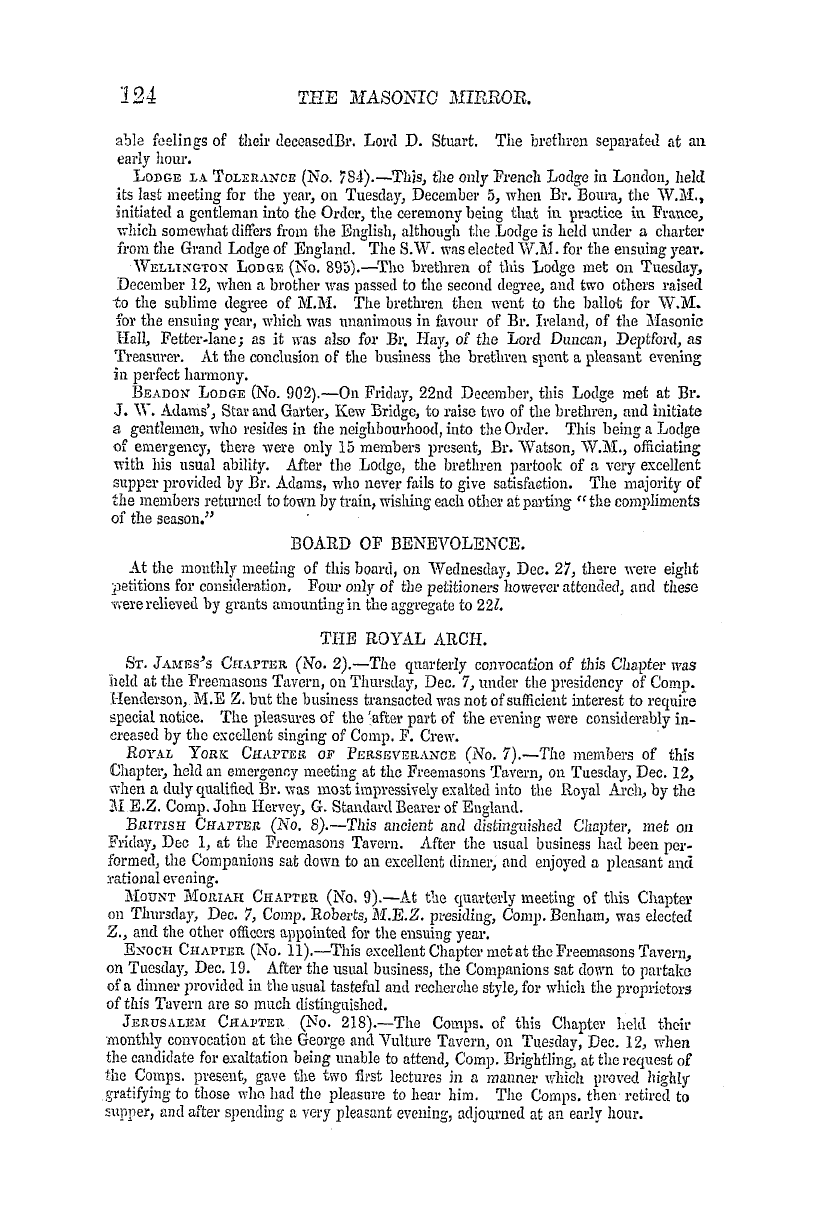 The Masonic Mirror: 1855-01-01 - Masonic Intelligence.