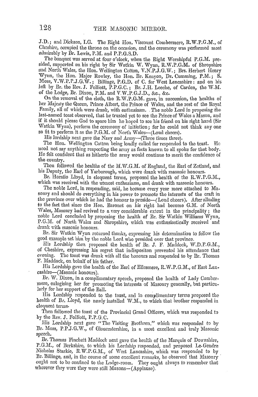 The Masonic Mirror: 1855-01-01 - Masonic Intelligence.