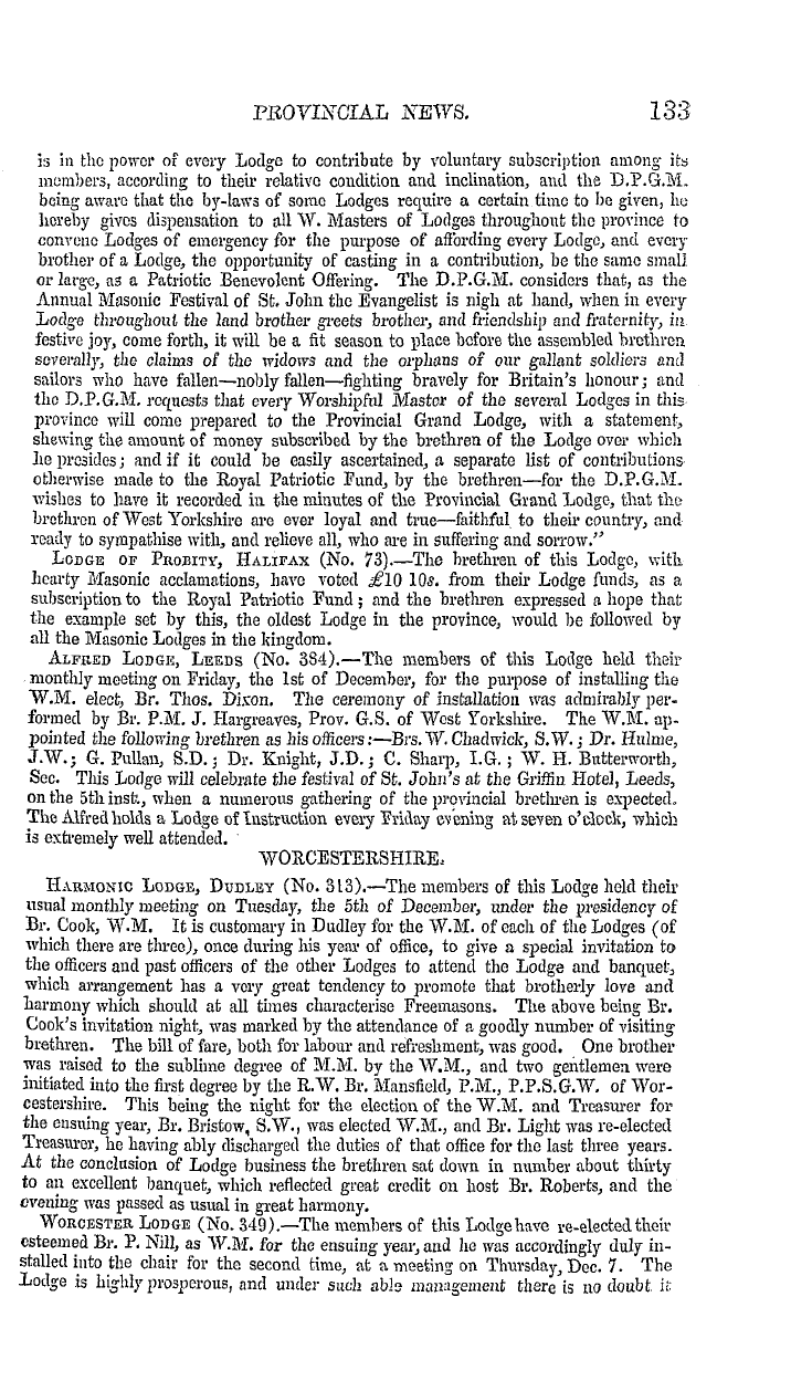 The Masonic Mirror: 1855-01-01 - Masonic Intelligence.