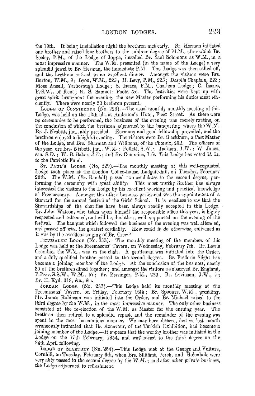 The Masonic Mirror: 1855-03-01 - New Provincial Grand Masters.