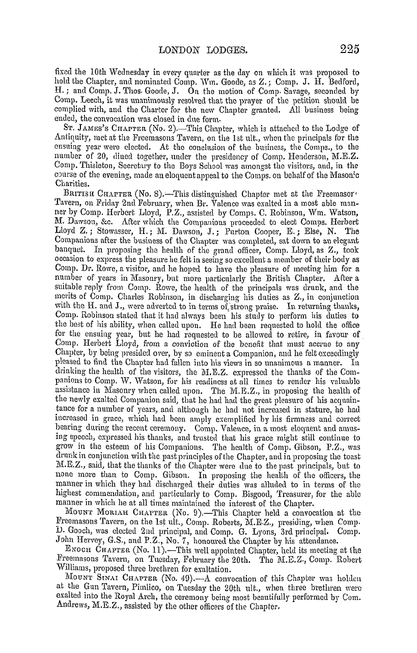 The Masonic Mirror: 1855-03-01 - New Provincial Grand Masters.