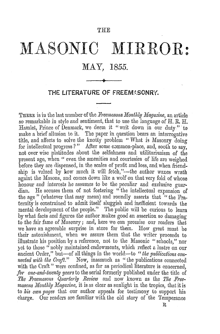 The Masonic Mirror: 1855-05-01: 1