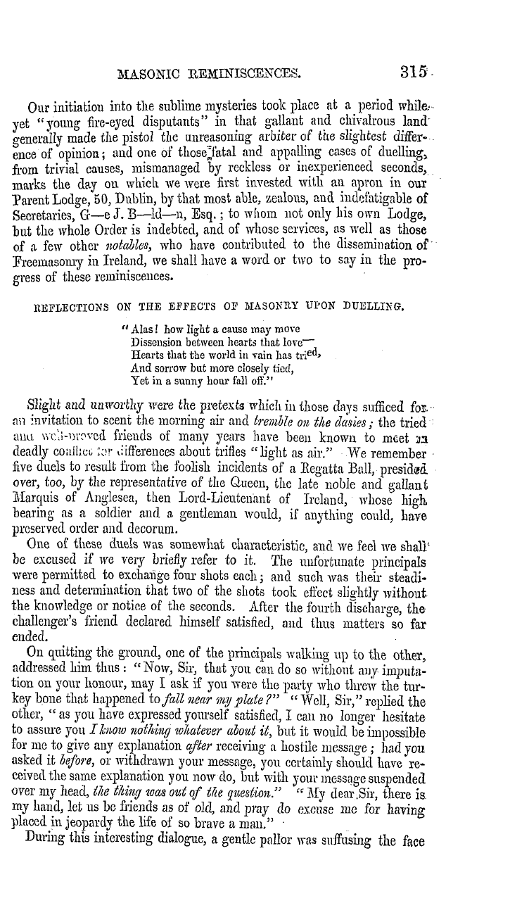 The Masonic Mirror: 1855-05-01 - Masonic Reminiscences.