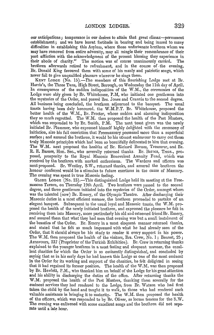 The Masonic Mirror: 1855-05-01 - Masonic Intelligence.