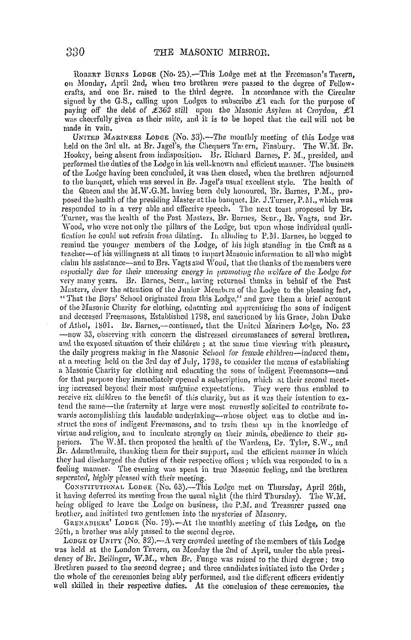 The Masonic Mirror: 1855-05-01 - Masonic Intelligence.