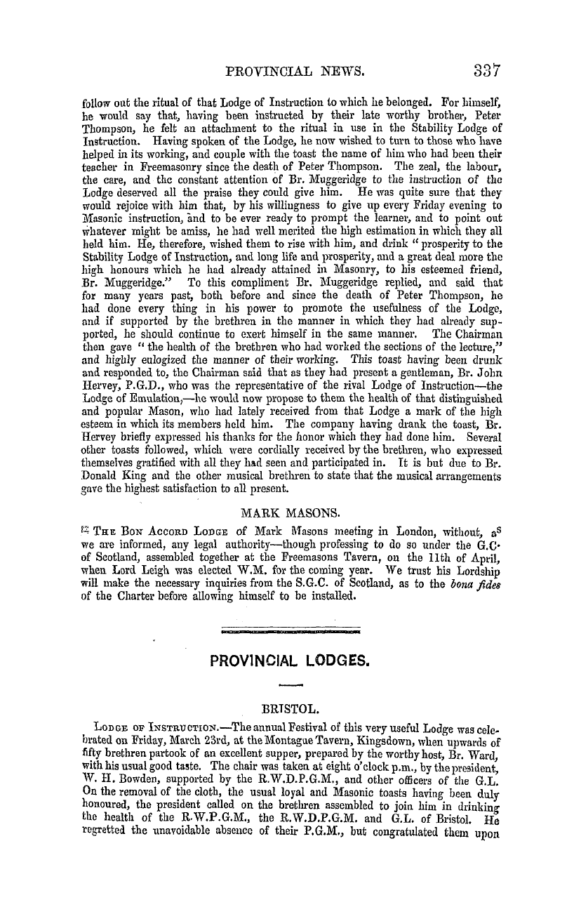 The Masonic Mirror: 1855-05-01 - Masonic Intelligence.