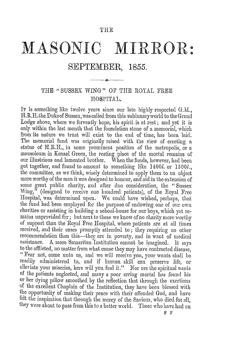 The Masonic Mirror: 1855-09-01: 1