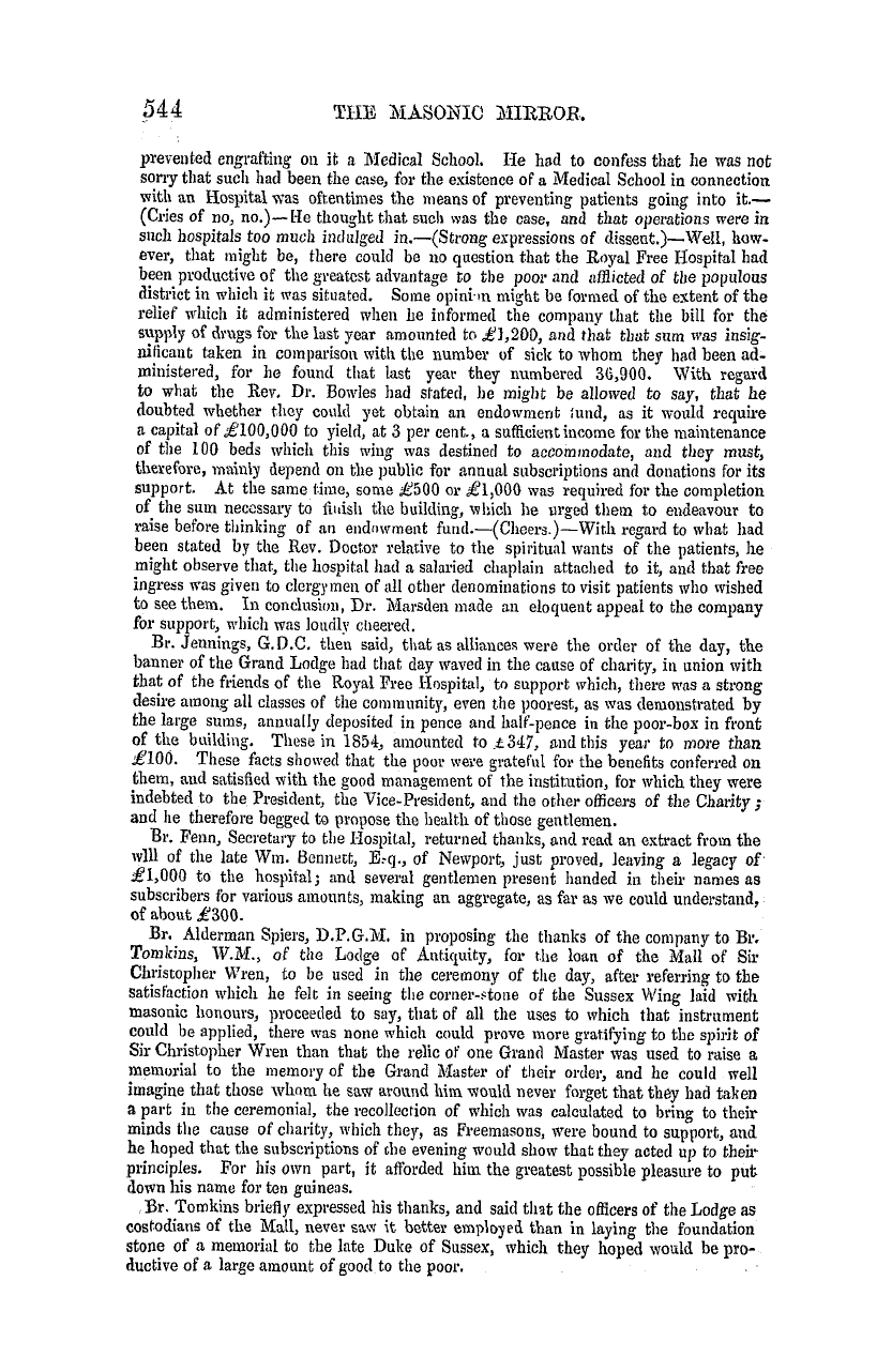 The Masonic Mirror: 1855-09-01 - Masonic Intelligence.