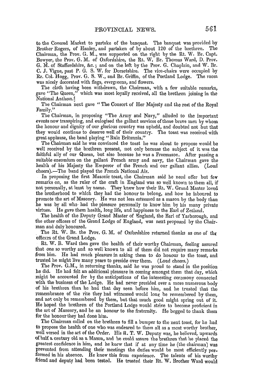 The Masonic Mirror: 1855-09-01 - Provincial Lodges.