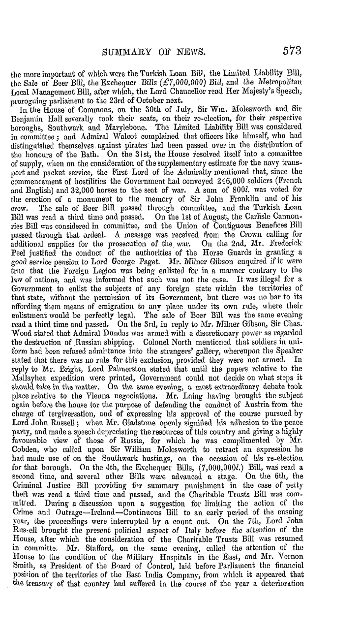 The Masonic Mirror: 1855-09-01 - Summary Of News For August.