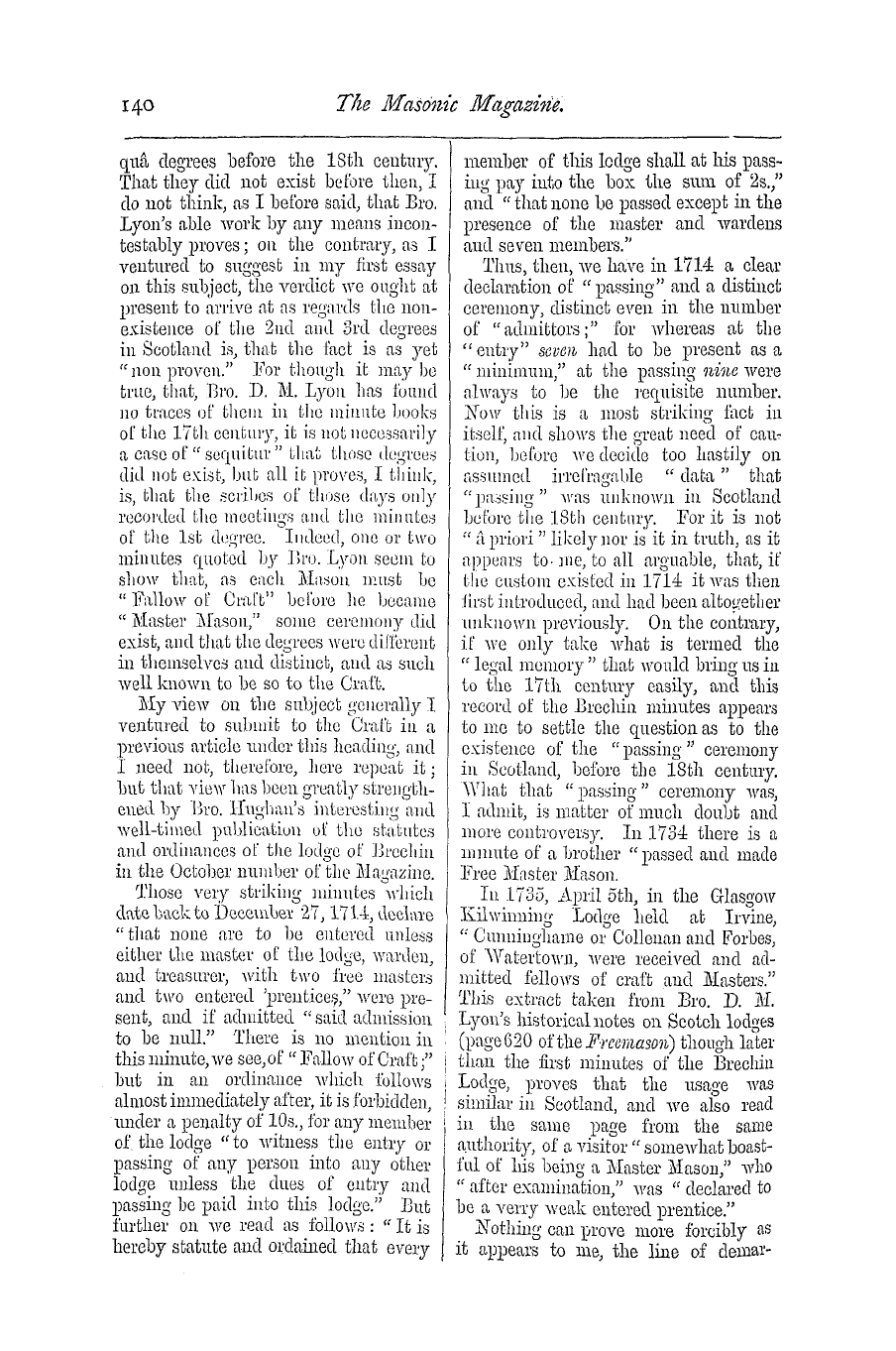 The Masonic Magazine: 1873-11-01 - Masonic Archaeology, No. 2.