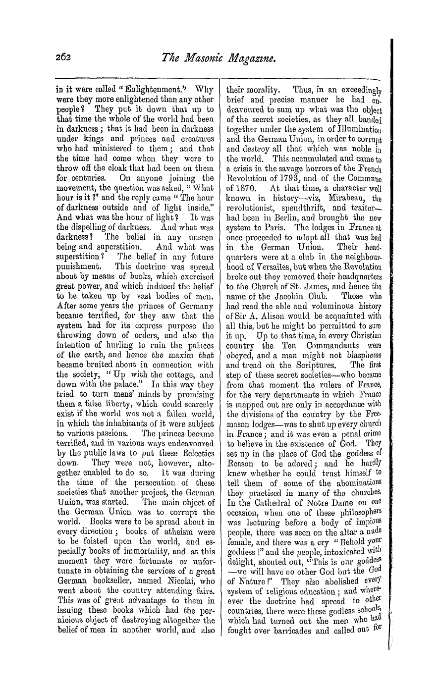 The Masonic Magazine: 1876-12-01 - Father Foy On Secret Societies.