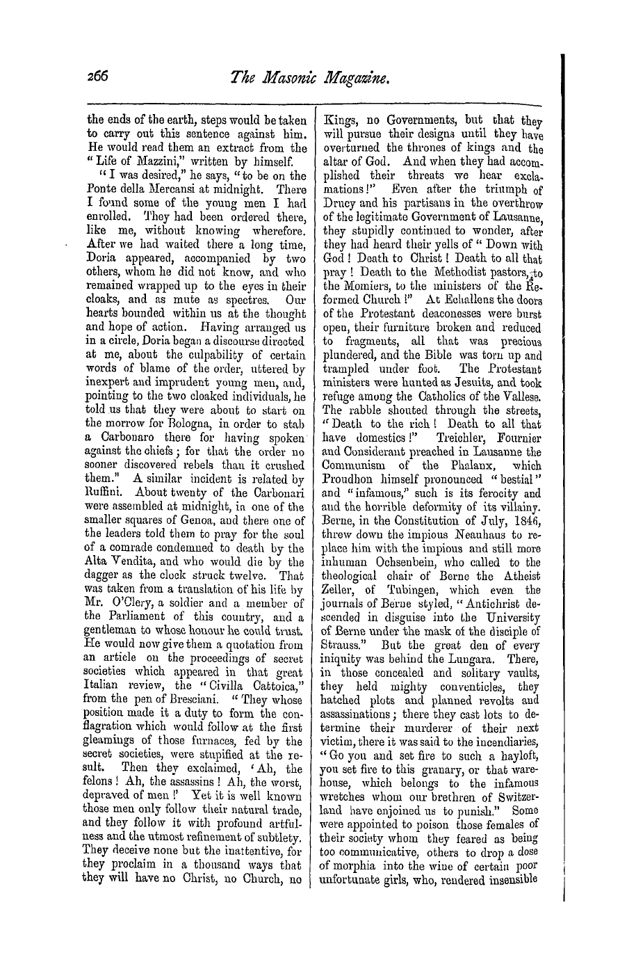 The Masonic Magazine: 1876-12-01 - Father Foy On Secret Societies.