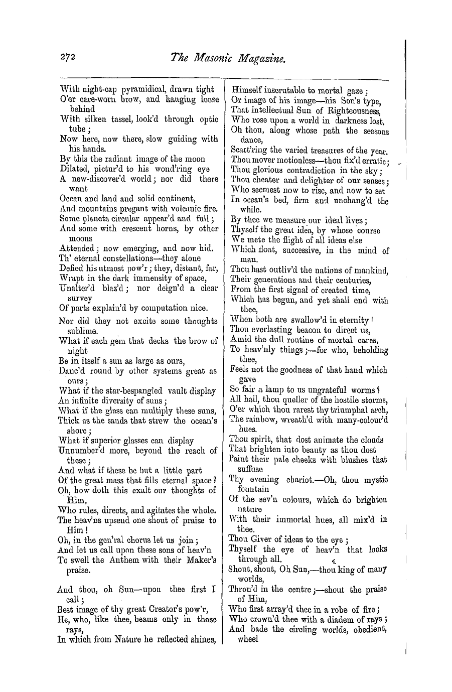 The Masonic Magazine: 1876-12-01 - A Voice In Nature.