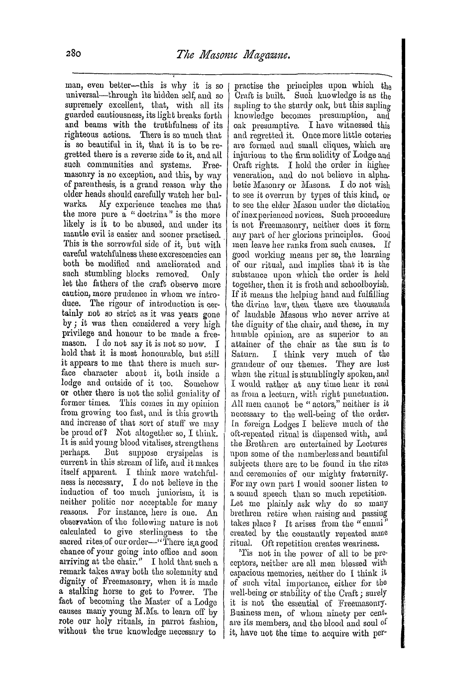 The Masonic Magazine: 1876-12-01 - Two Sides.