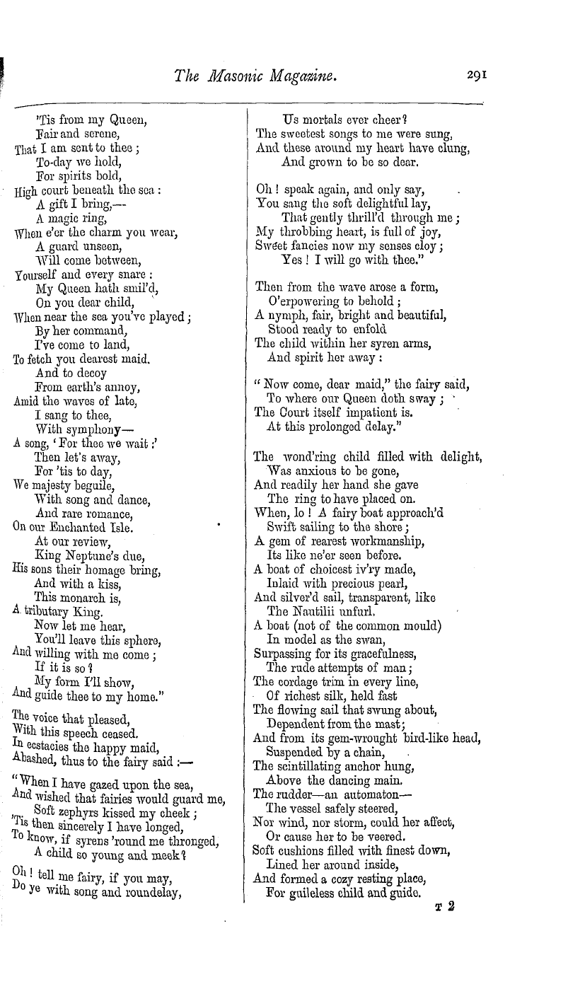 The Masonic Magazine: 1876-12-01 - The Enchanted Isle Of The Sea.