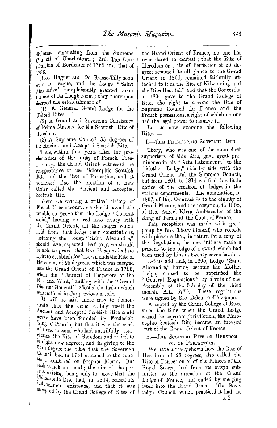 The Masonic Magazine: 1876-12-01 - Freemasonry In France.