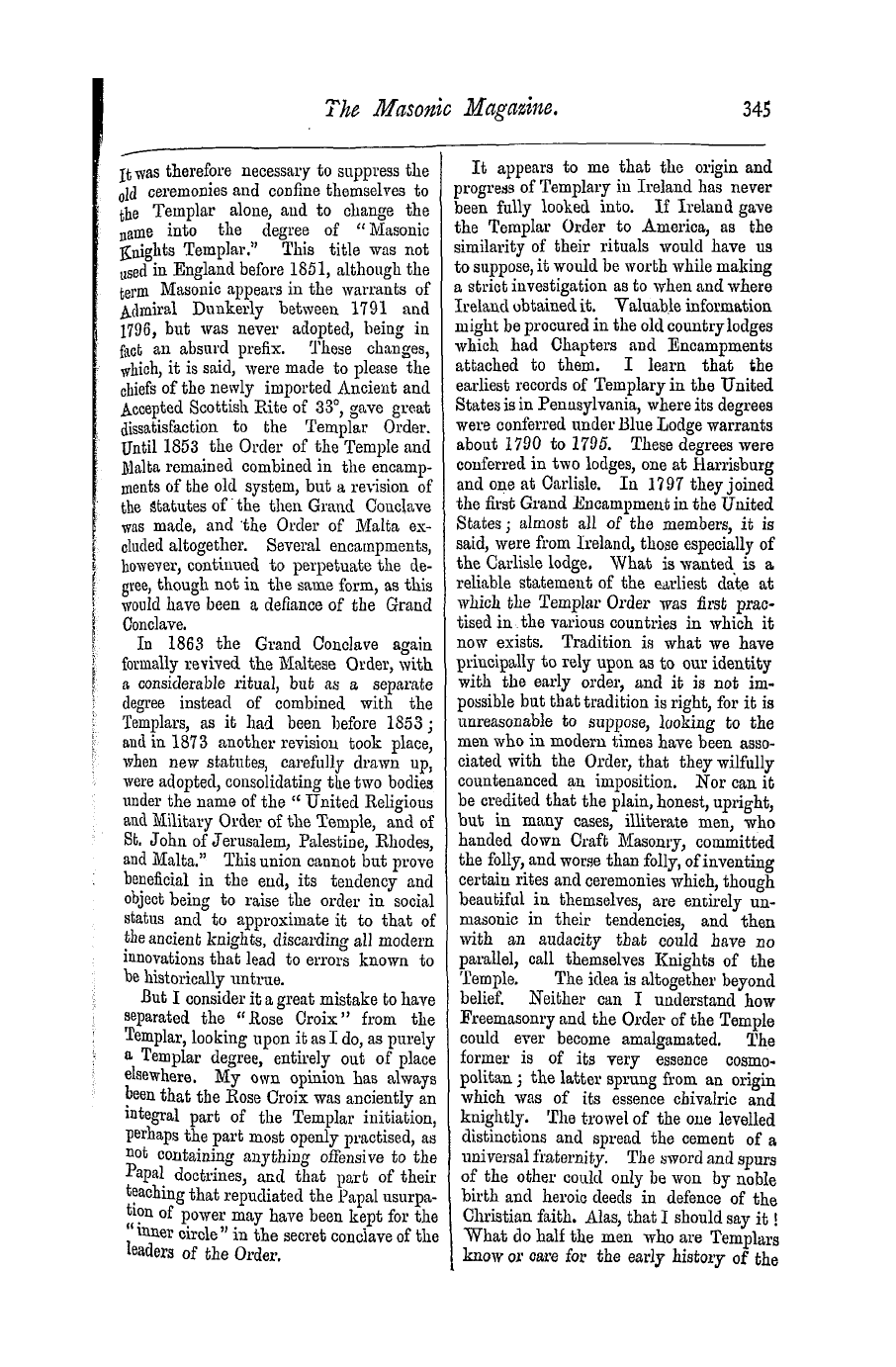 The Masonic Magazine: 1876-12-01 - Address Of The V. H. And E. Sir Kt. Col. W. J. B. Macleod Moore, Of The Grand Cross Of The Temple, Grand Prior Of The Dominion Of Canada,