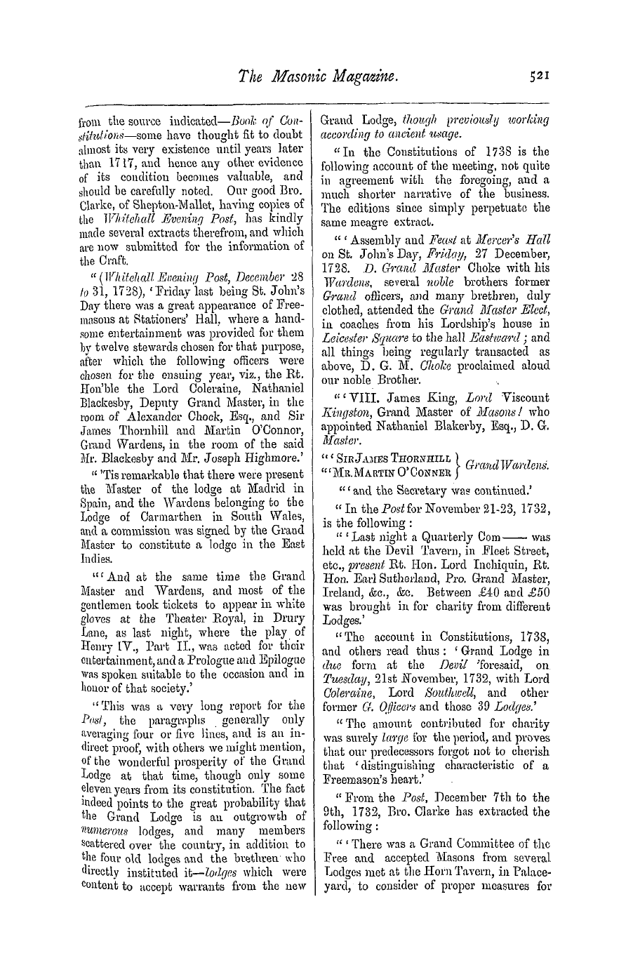 The Masonic Magazine: 1877-04-01 - Letter Of Bro. W. J. Hughan, Of England, To The Grand Lodge Of Ohio.