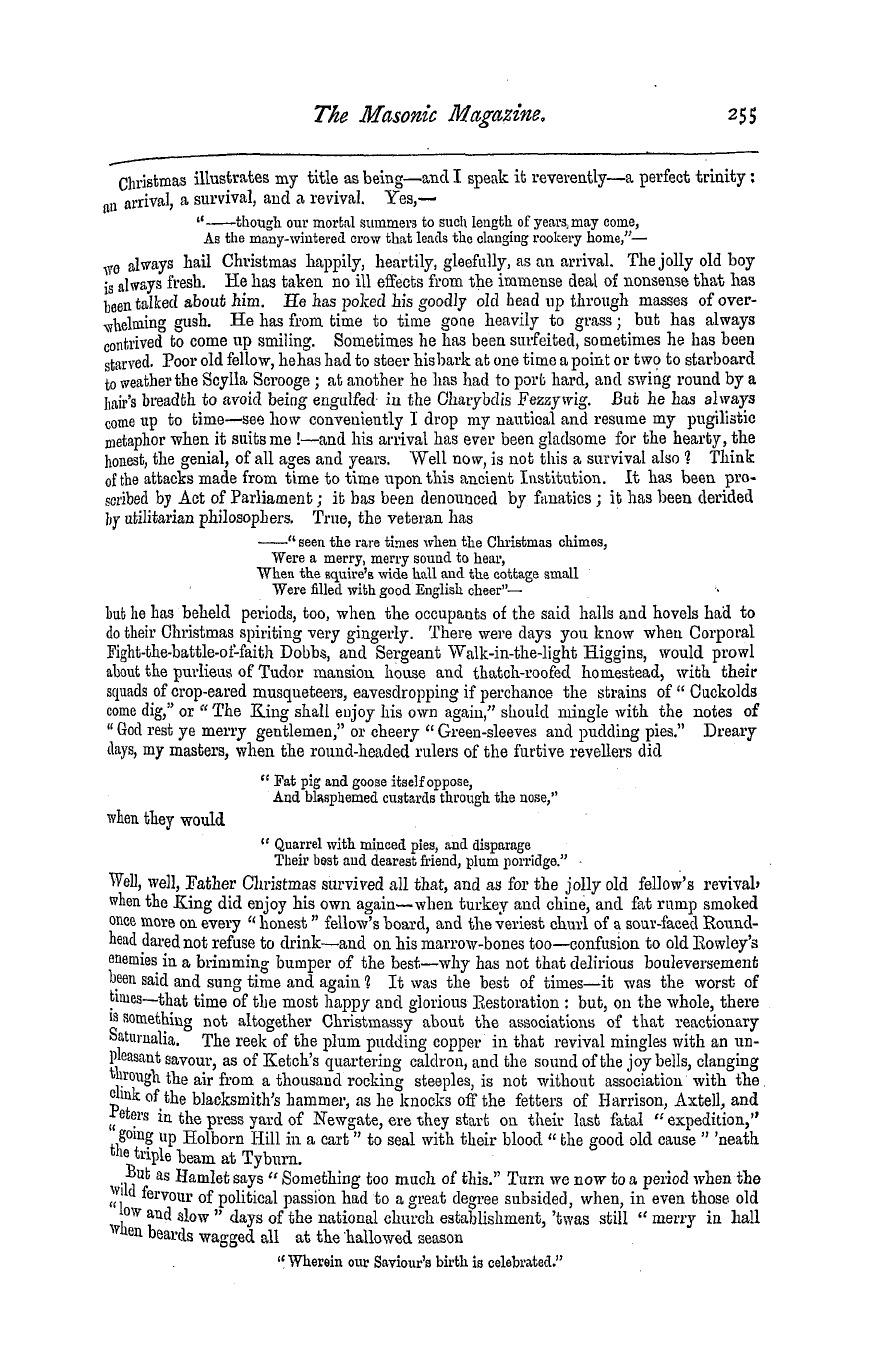 The Masonic Magazine: 1877-12-01 - Arrivals, Survivals, And Revivals.