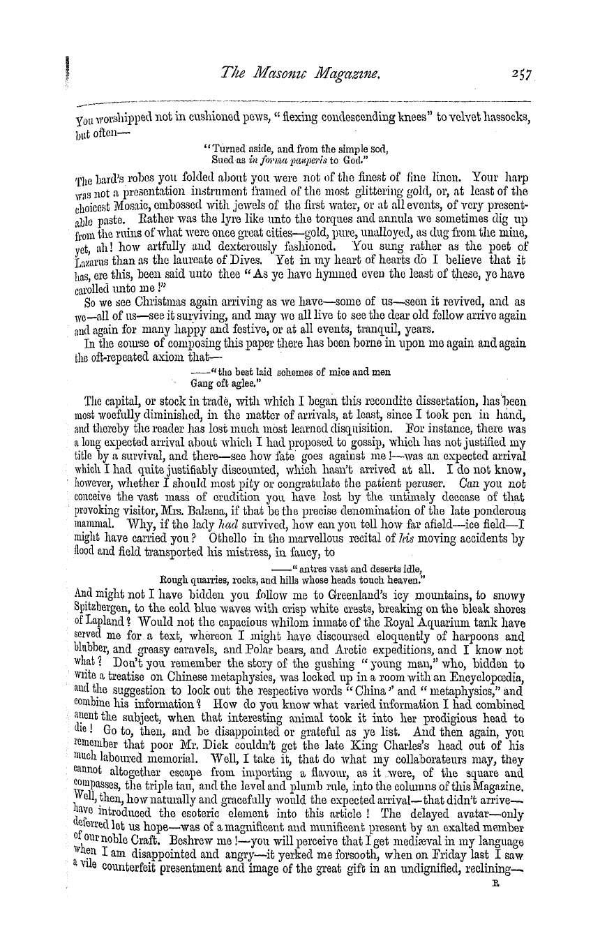 The Masonic Magazine: 1877-12-01 - Arrivals, Survivals, And Revivals.