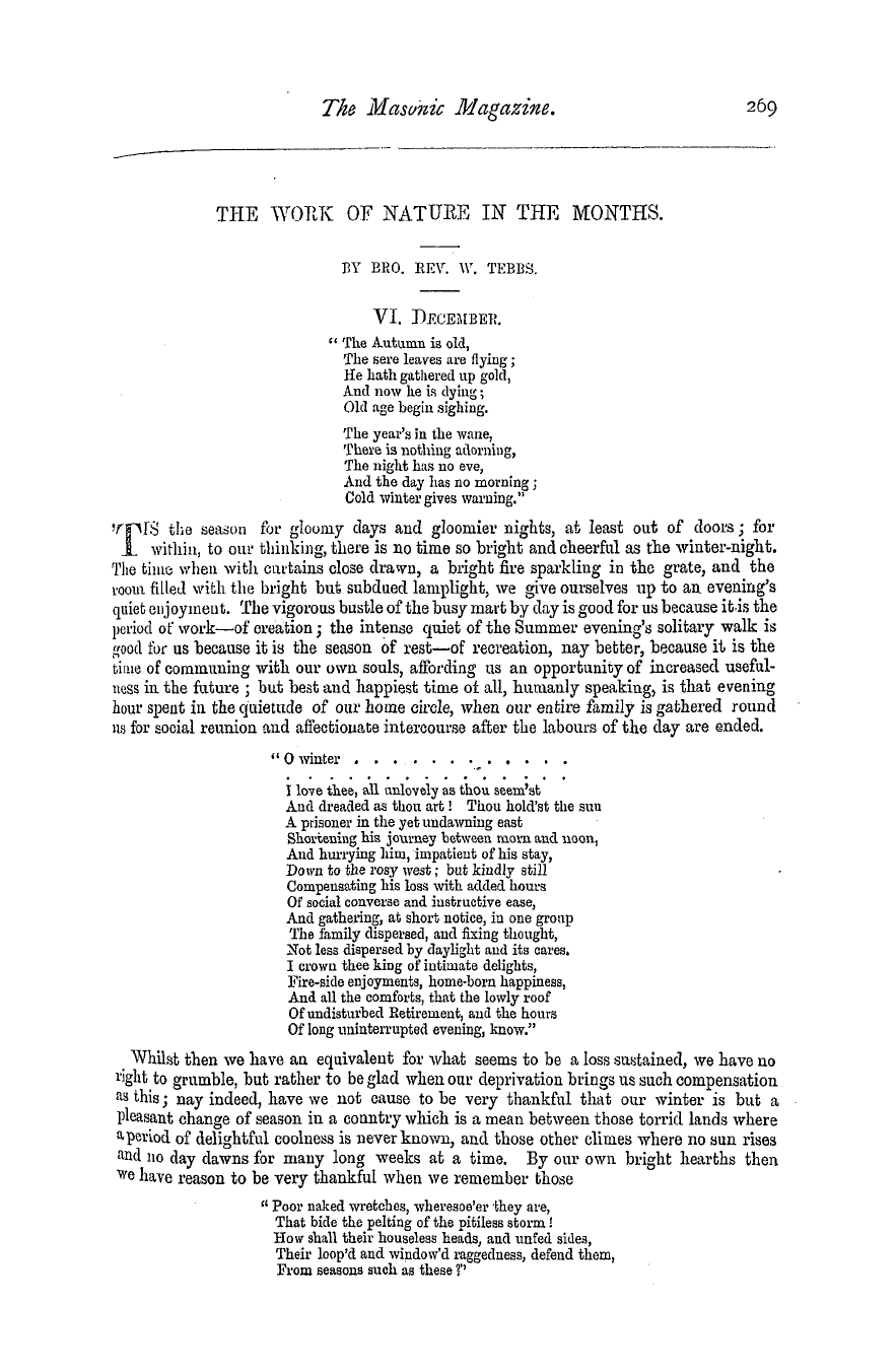 The Masonic Magazine: 1877-12-01 - The Work Of Nature In The Months.