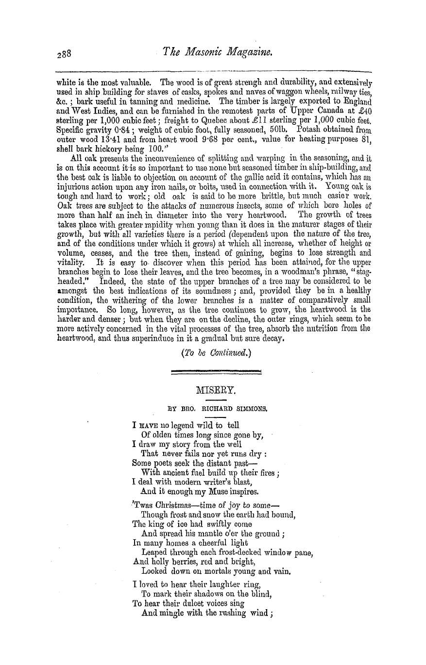 The Masonic Magazine: 1877-12-01 - Misery.