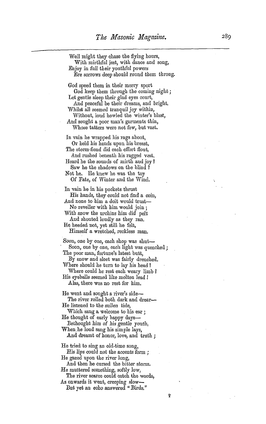 The Masonic Magazine: 1877-12-01 - Misery.