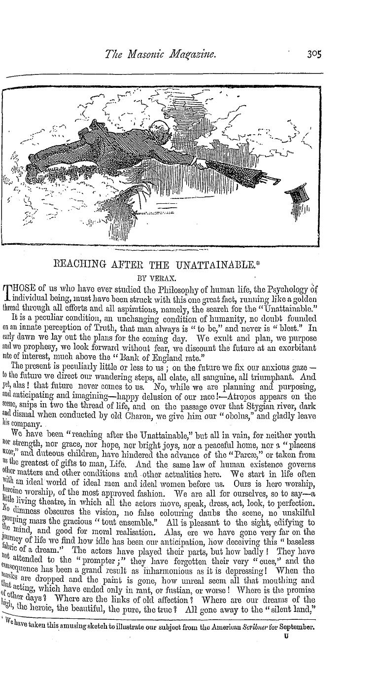 The Masonic Magazine: 1877-12-01 - Reaching After The Unattainable.*