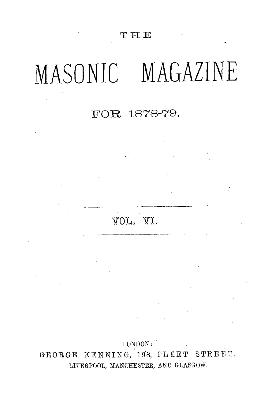 The Masonic Magazine