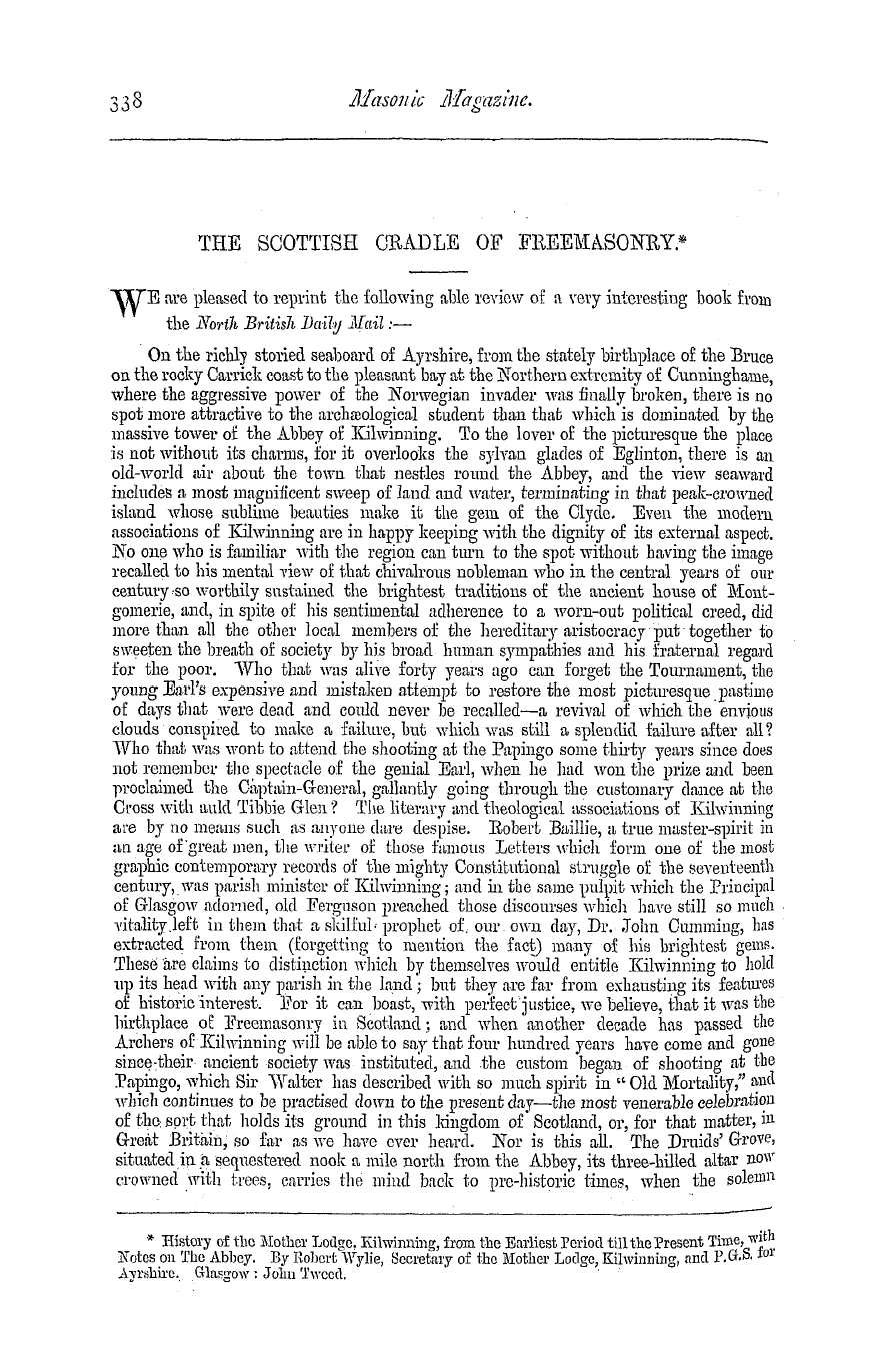 The Masonic Magazine: 1879-02-01 - The Scottish Cradle Of Freemasonry*