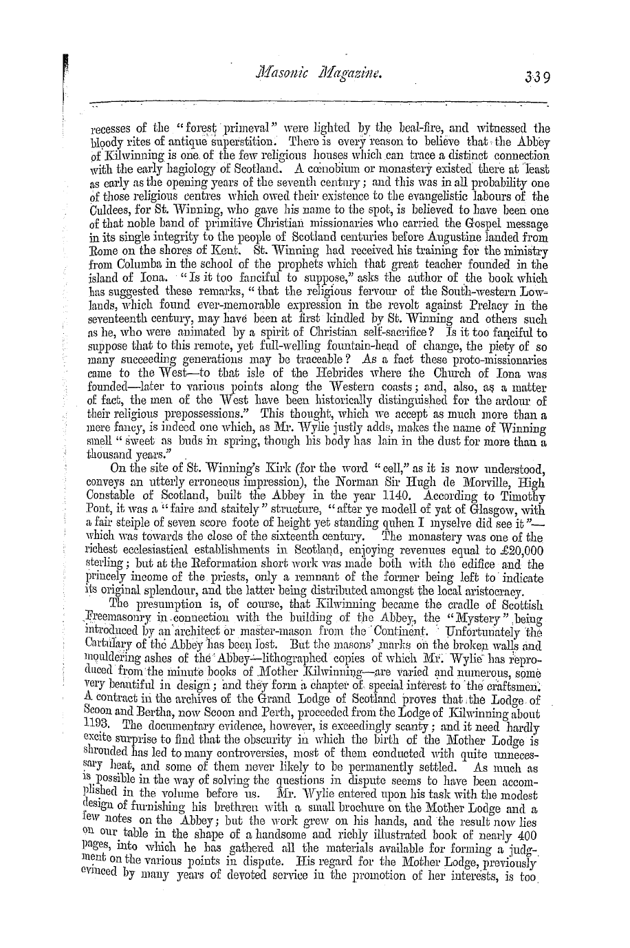 The Masonic Magazine: 1879-02-01 - The Scottish Cradle Of Freemasonry*