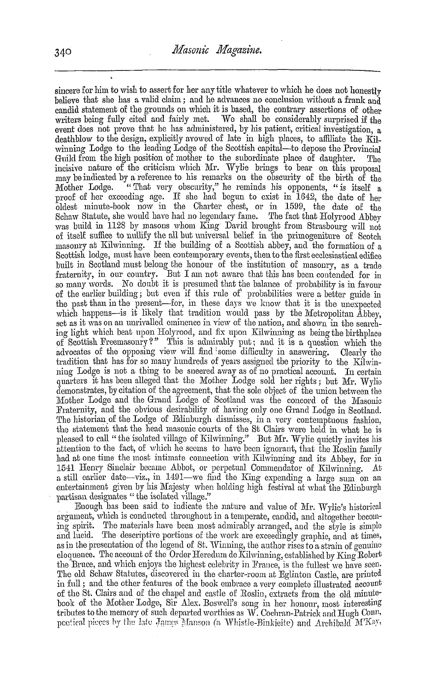 The Masonic Magazine: 1879-02-01 - The Scottish Cradle Of Freemasonry*