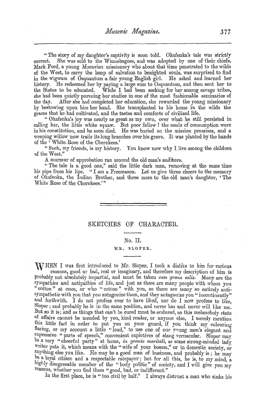 The Masonic Magazine: 1879-02-01 - Sketches Of Character.