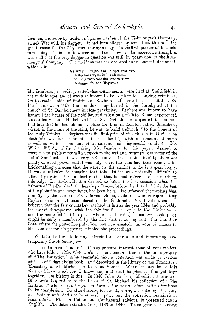 The Masonic Magazine: 1880-07-01 - Masonic And General Archaeologia.