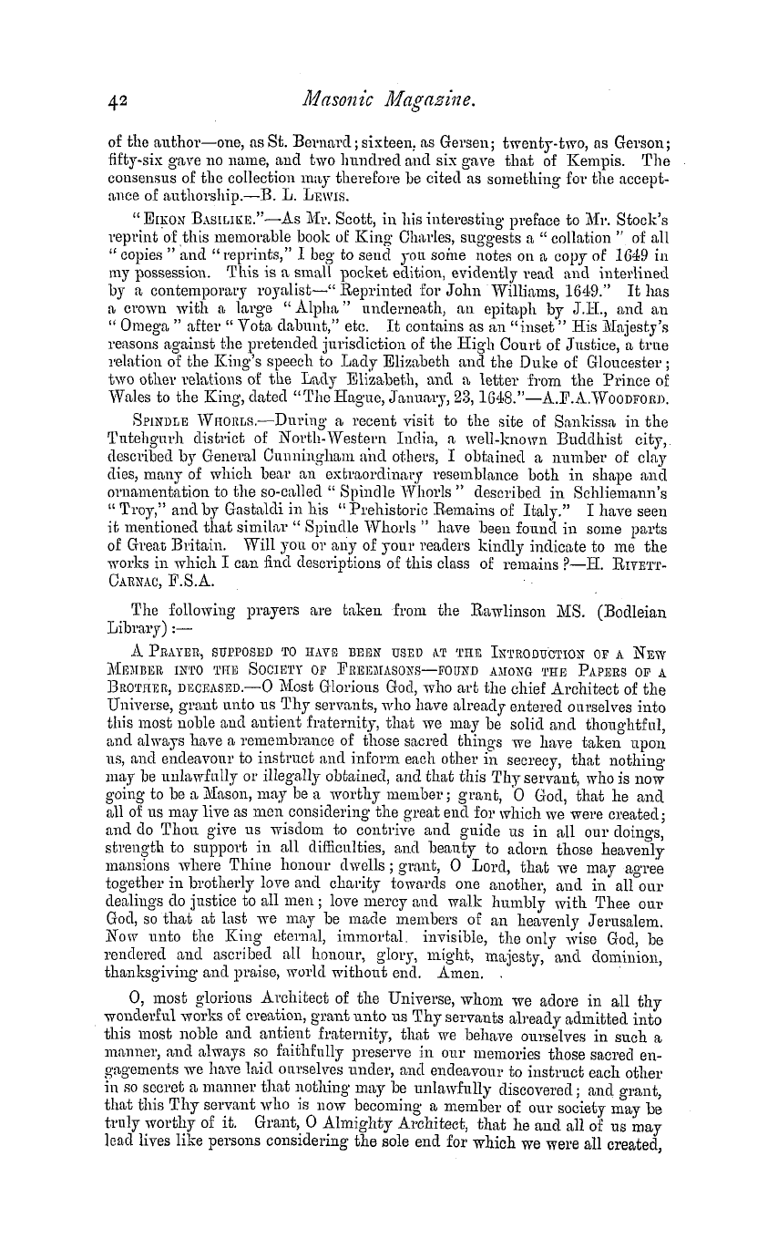 The Masonic Magazine: 1880-07-01 - Masonic And General Archaeologia.