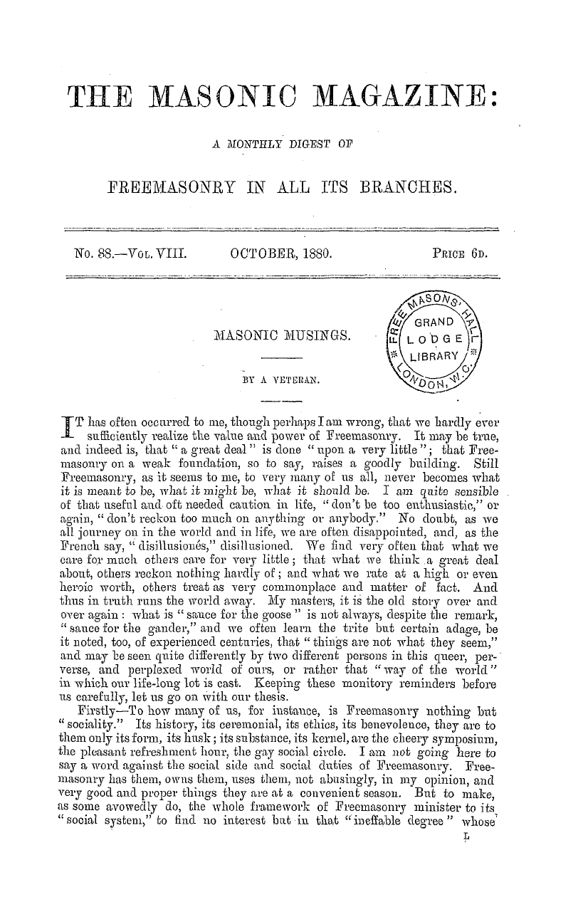 The Masonic Magazine: 1880-10-01: 1