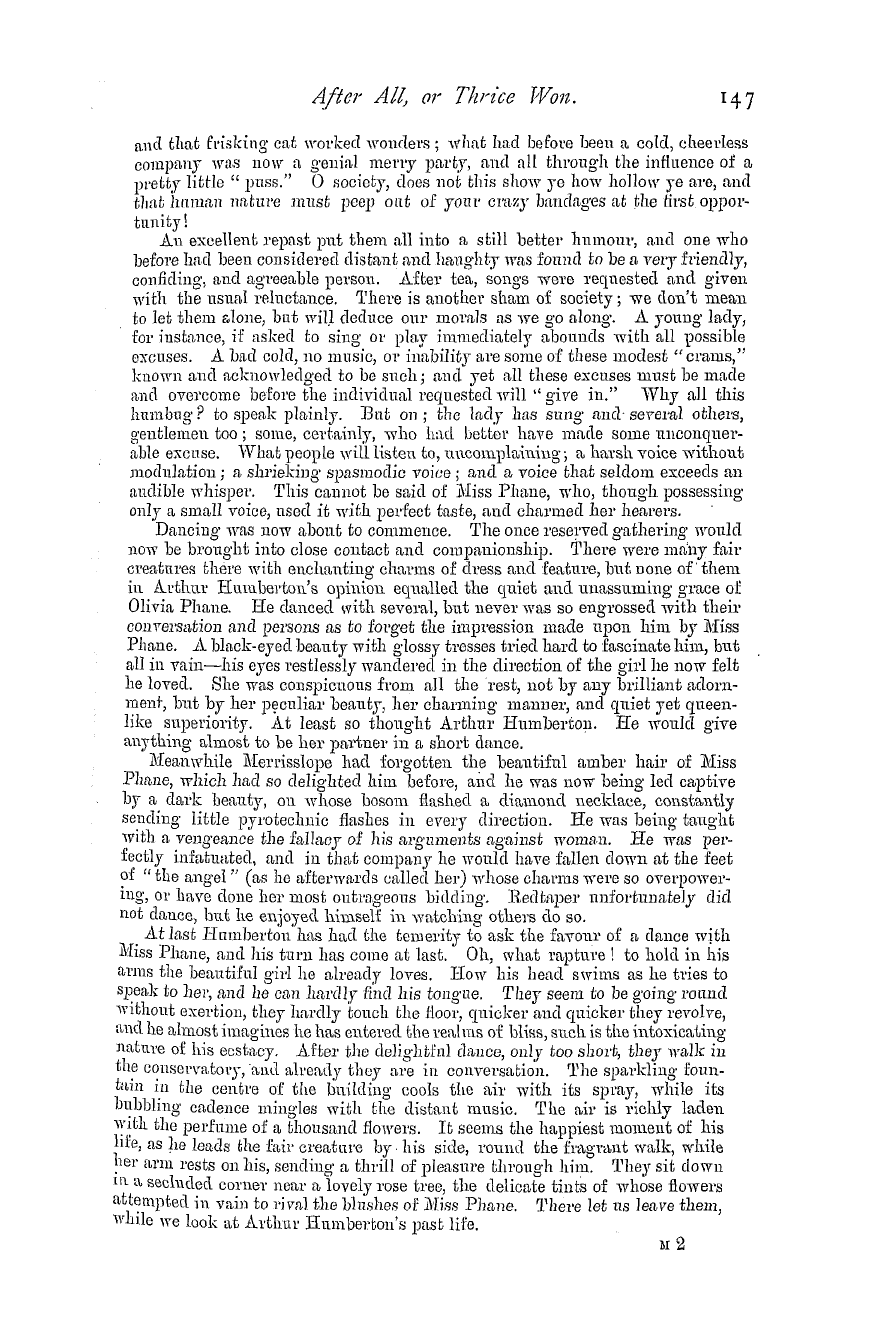 The Masonic Magazine: 1880-10-01 - After All, Or Thrice Won.