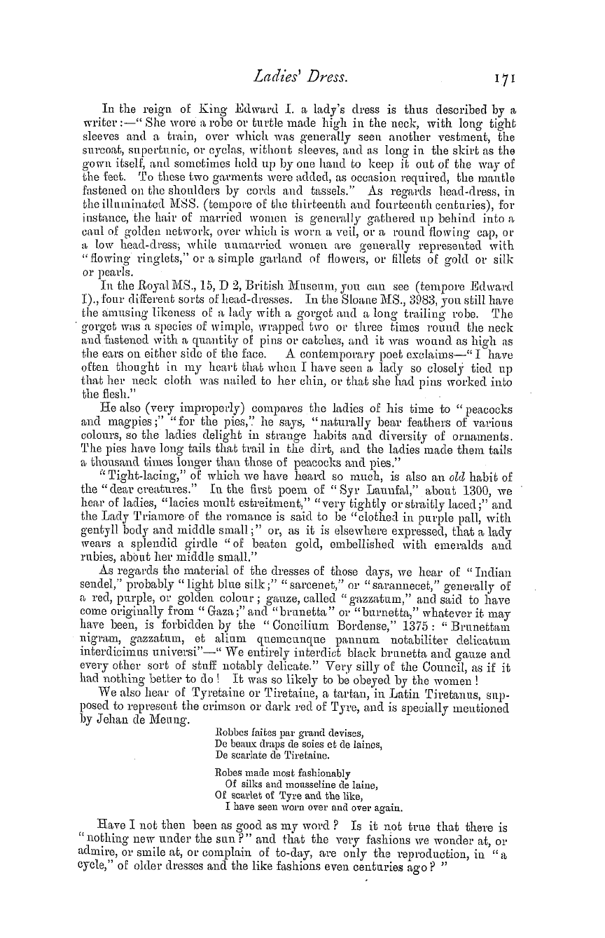 The Masonic Magazine: 1880-10-01 - Ladies' Dress.