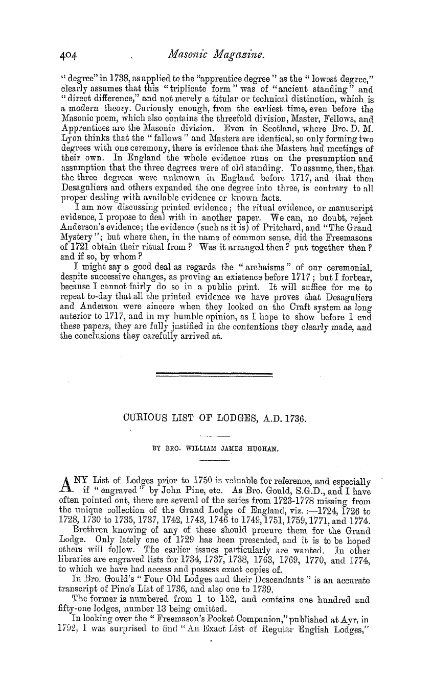 The Masonic Magazine: 1881-04-01 - The Present Position Of Masonic History And Criticism.