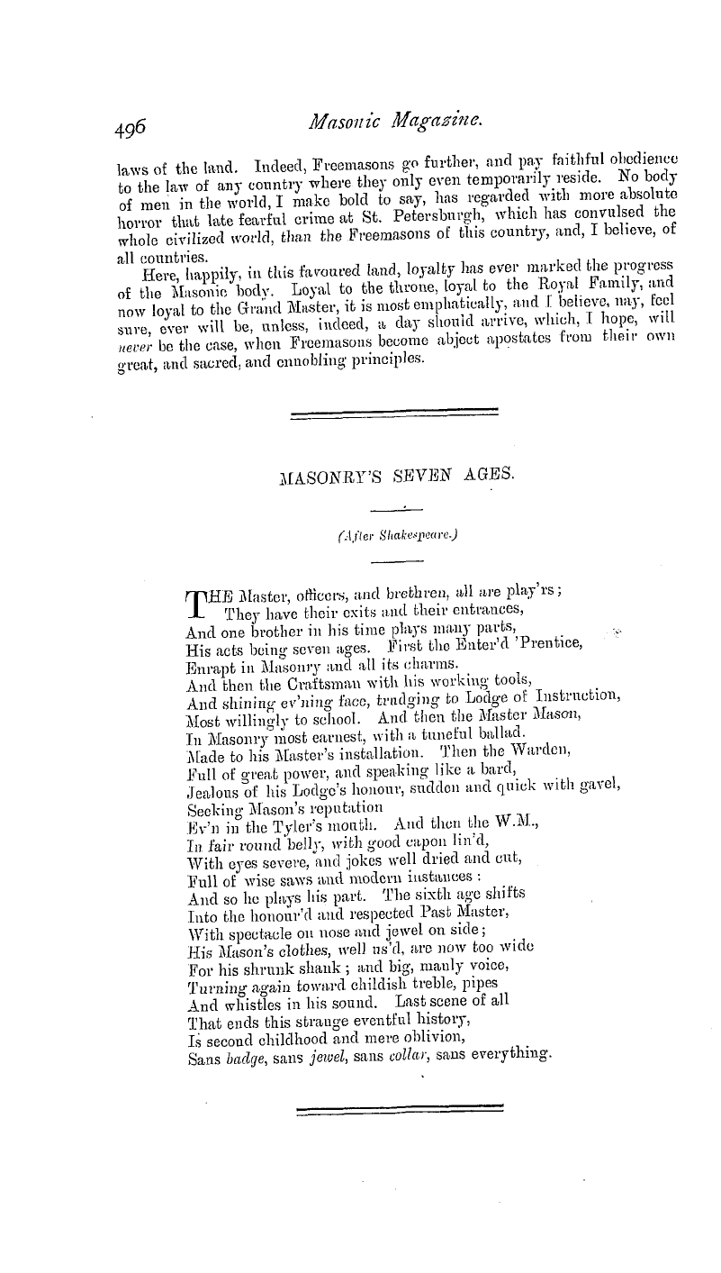 The Masonic Magazine: 1881-06-01 - Freemasons And Nihilists.