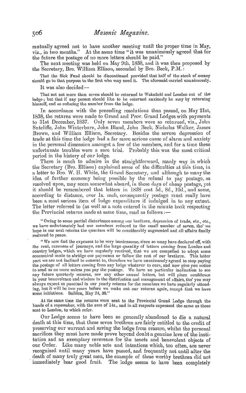 The Masonic Magazine: 1881-06-01 - History Of The Airedale Lodge, No. 387,