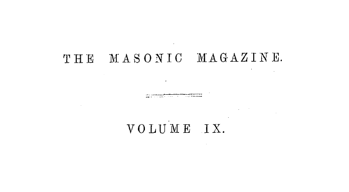 The Masonic Magazine