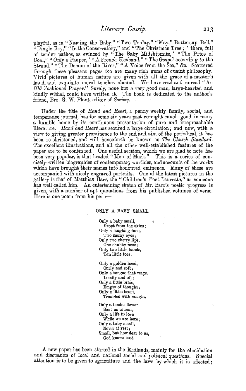 The Masonic Magazine: 1881-11-01 - Literary Gossip.