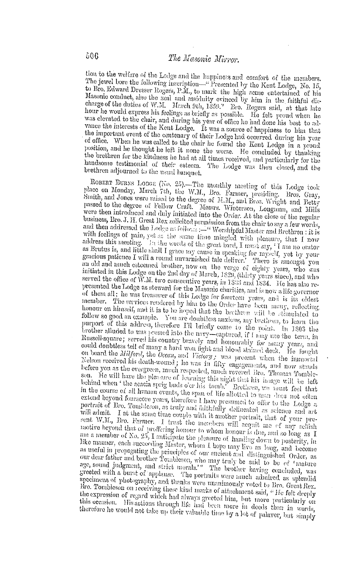 The Freemasons' Monthly Magazine: 1859-03-16 - Metropolitan.