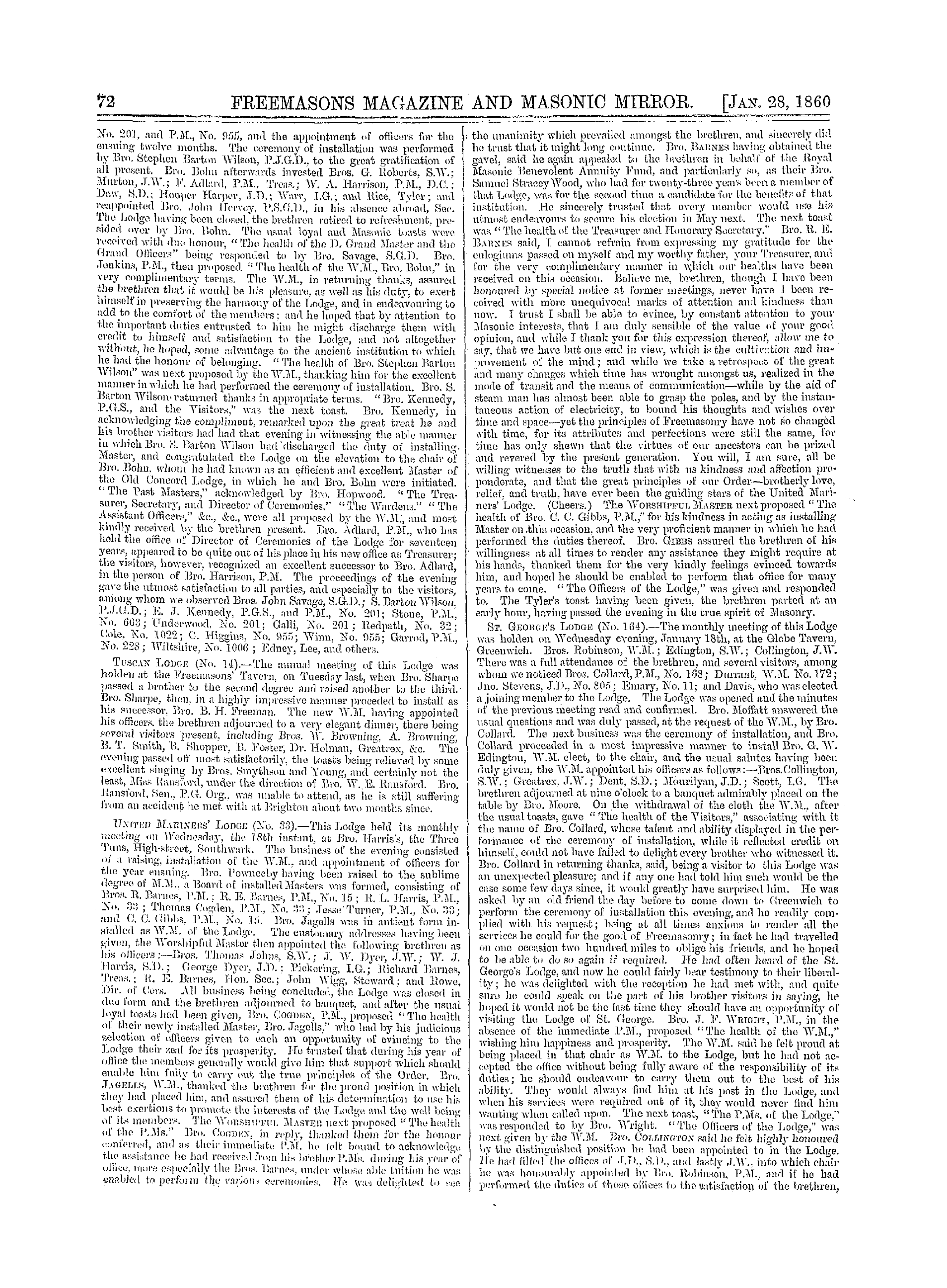 The Freemasons' Monthly Magazine: 1860-01-28: 12