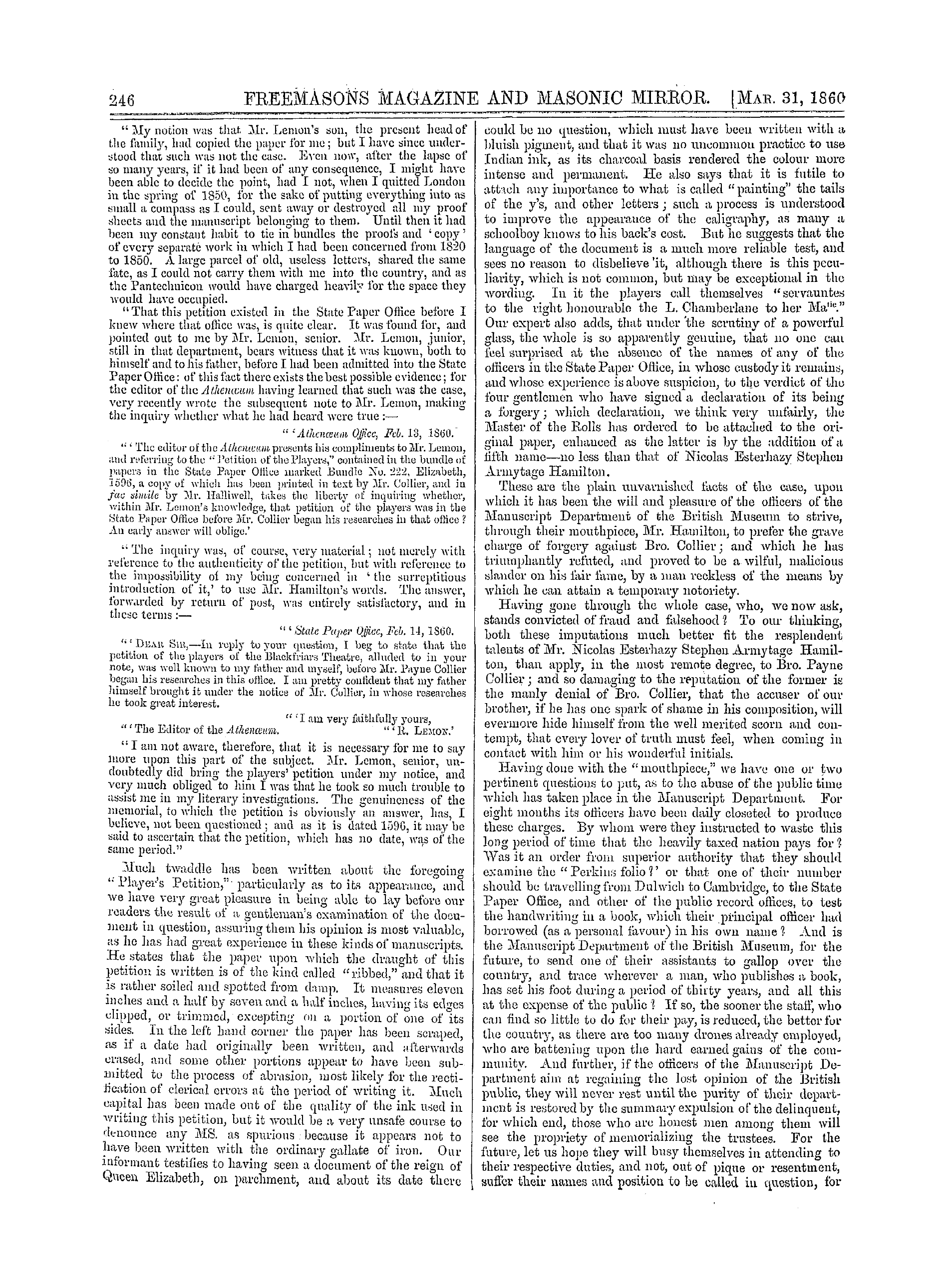 The Freemasons' Monthly Magazine: 1860-03-31: 6