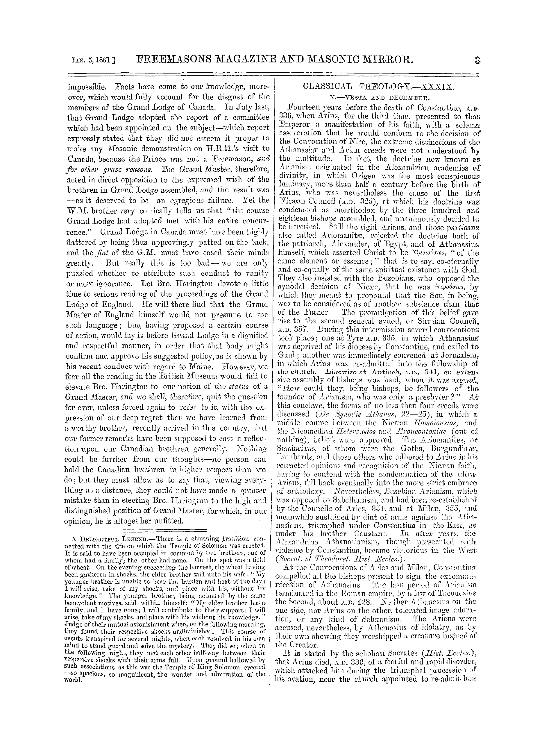 The Freemasons' Monthly Magazine: 1861-01-05: 11