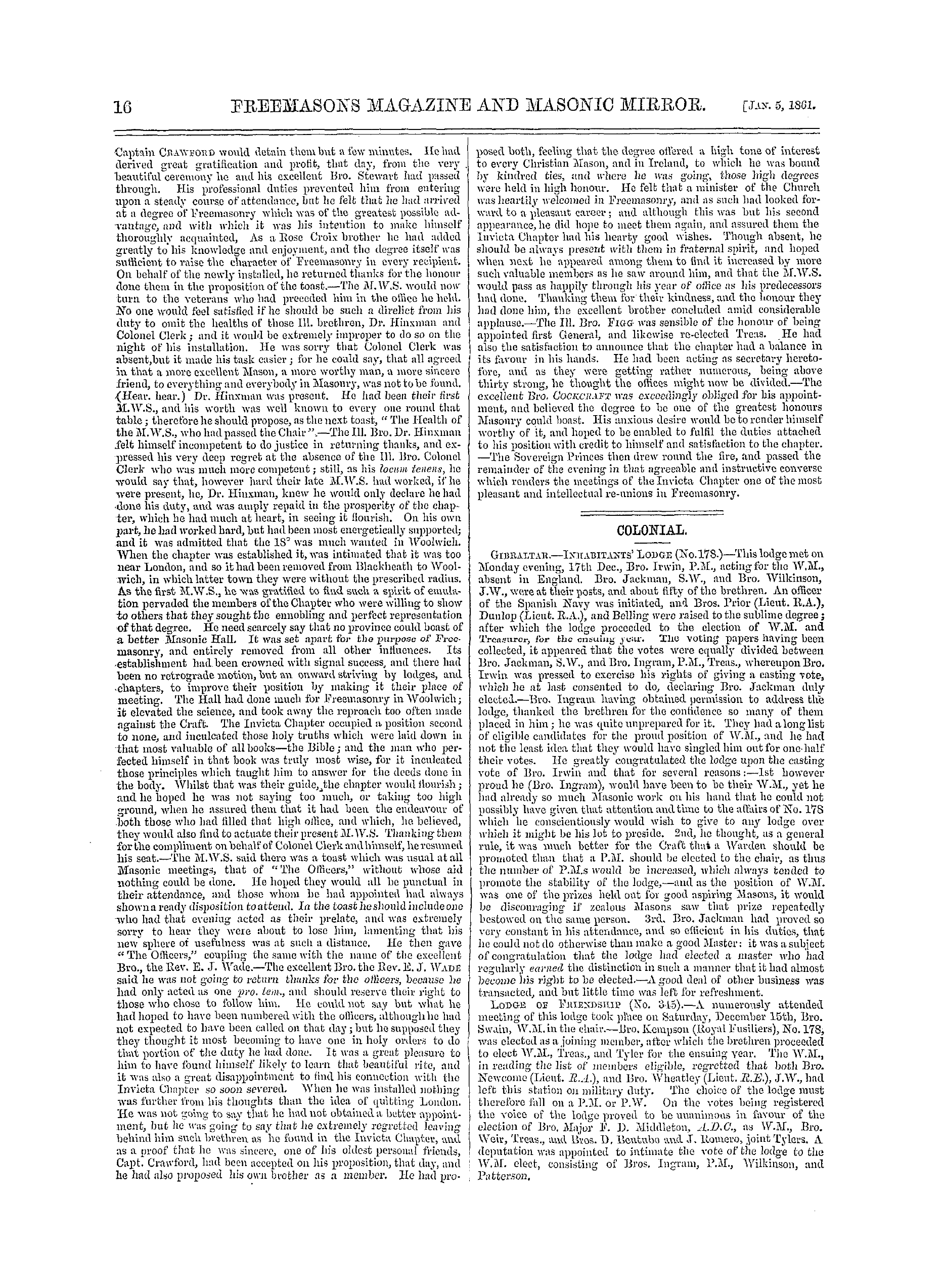 The Freemasons' Monthly Magazine: 1861-01-05 - Ancient And Accepted Rite.